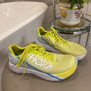 Hoka One One Yellow and Blue Athletic Shoes
